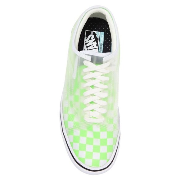 NEW Vans Comfycush Slip Skool Checkerboard Sneakers Green Gecko White Size 9 - Picture 4 of 5